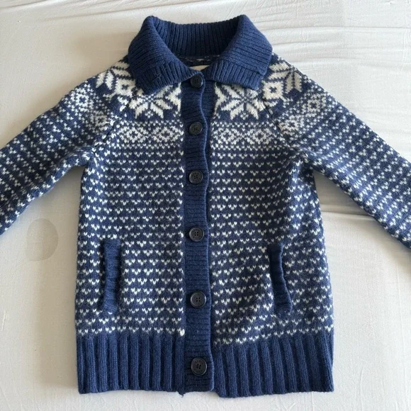 Aerie Lambs Wool Rabbit Hair Y2K Fair Isle Fisherman Cardigan‎ Sweater Medium - Picture 3 of 11